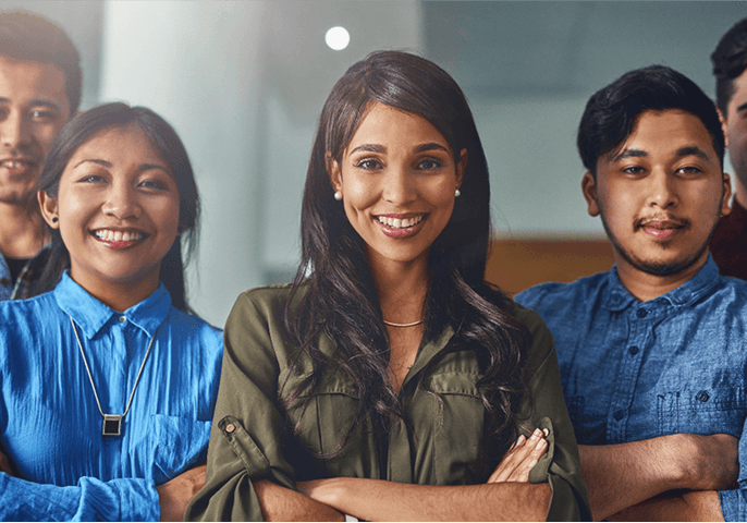 Diverse group of professionals