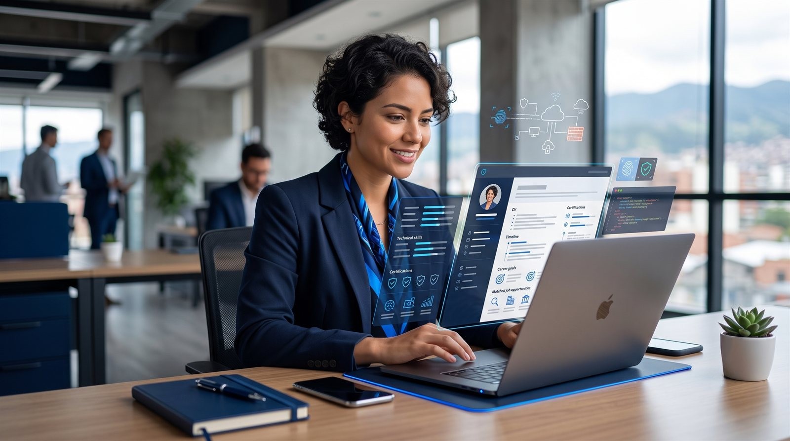 Professional using an opportunity dashboard